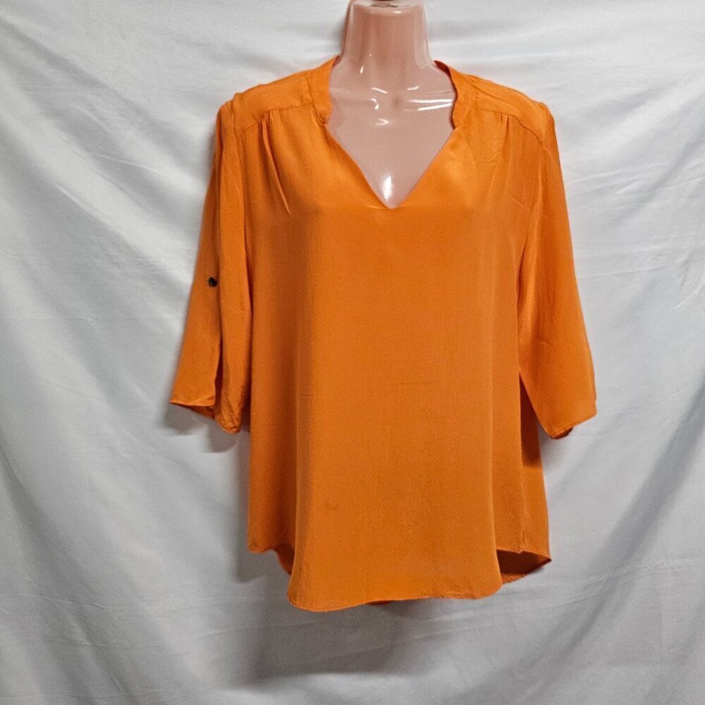 Amanda Uprichard Top Blouse Women Size L Pumpkin Silk